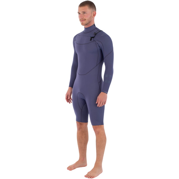 Chest Zip Hurley Air 3/2mm Masculina De Manga Longa Com Shorty No Peito, Modelo 2026, Código MSS0013203 - Destroyer